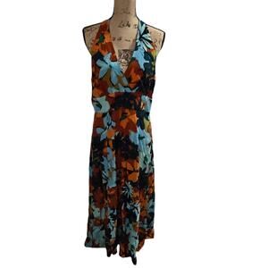 1. State Tropical Floral Halter Maxi Dress‎ Size Large New!!